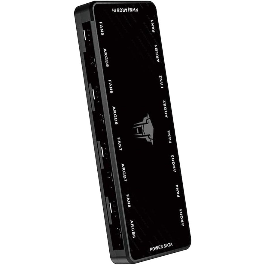 JL8 ARGB PWM Fan HUB – 8-Port 4-Pin PC Fan Controller with Magnetic Suction Backboard